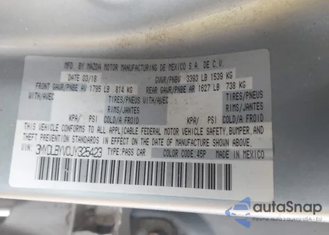2018 Toyota Yaris Ia from USA, damaged, VIN 3MYDLBYV0JY325423